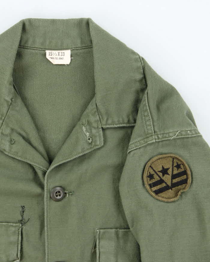 60s Vintage US Army OG-107 Utility Shirt - Large