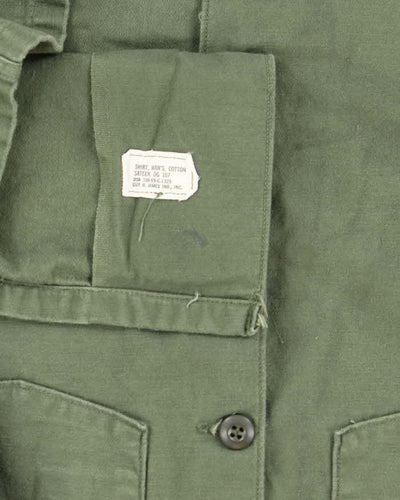 60s Vintage US Army OG-107 Utility Shirt - Large