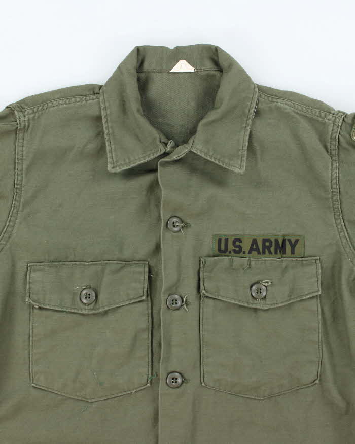 60s Vintage US Army OG-107 Utility Shirt - Large