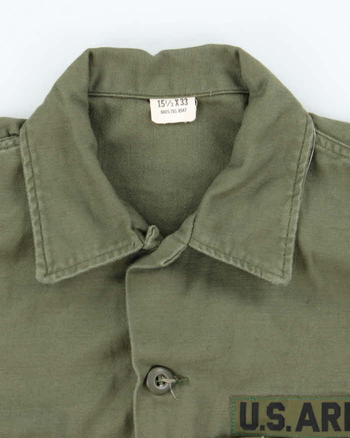 60s Vintage US Army OG-107 Utility Shirt - Large