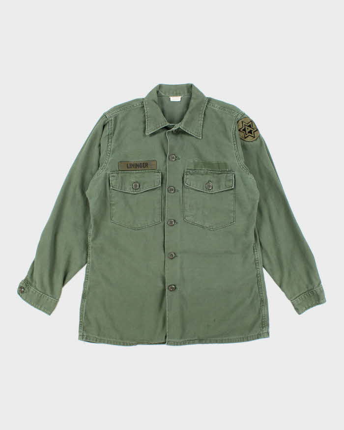 60s Vintage US Army OG-107 Utility Shirt - Large