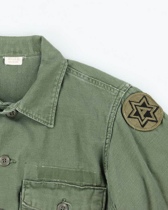 60s Vintage US Army OG-107 Utility Shirt - Large