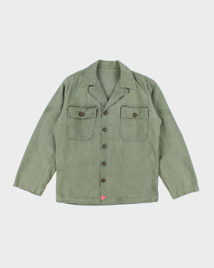 60s Vintage US Army OG-107 Utility Shirt - Large