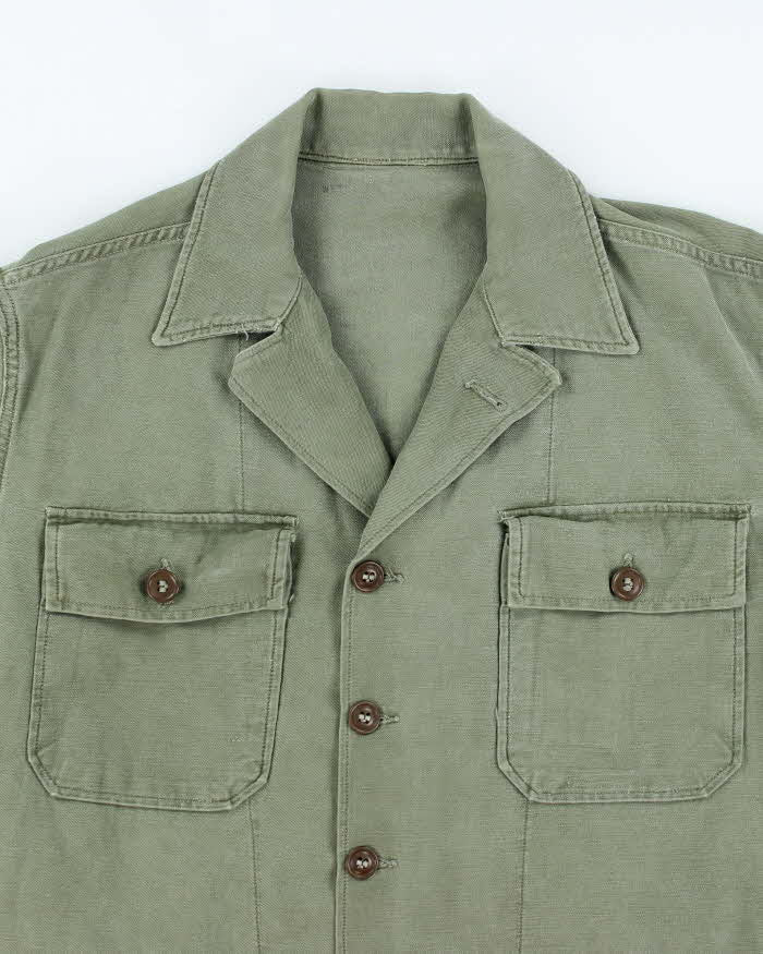 60s Vintage US Army OG-107 Utility Shirt - Large