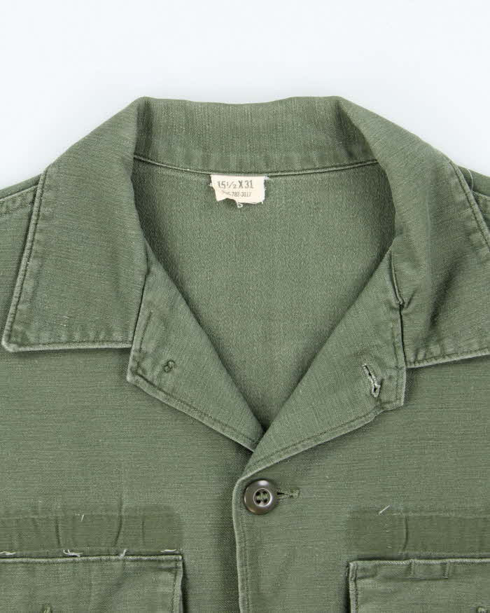60s Vintage US Army OG-107 Utility Shirt - Large