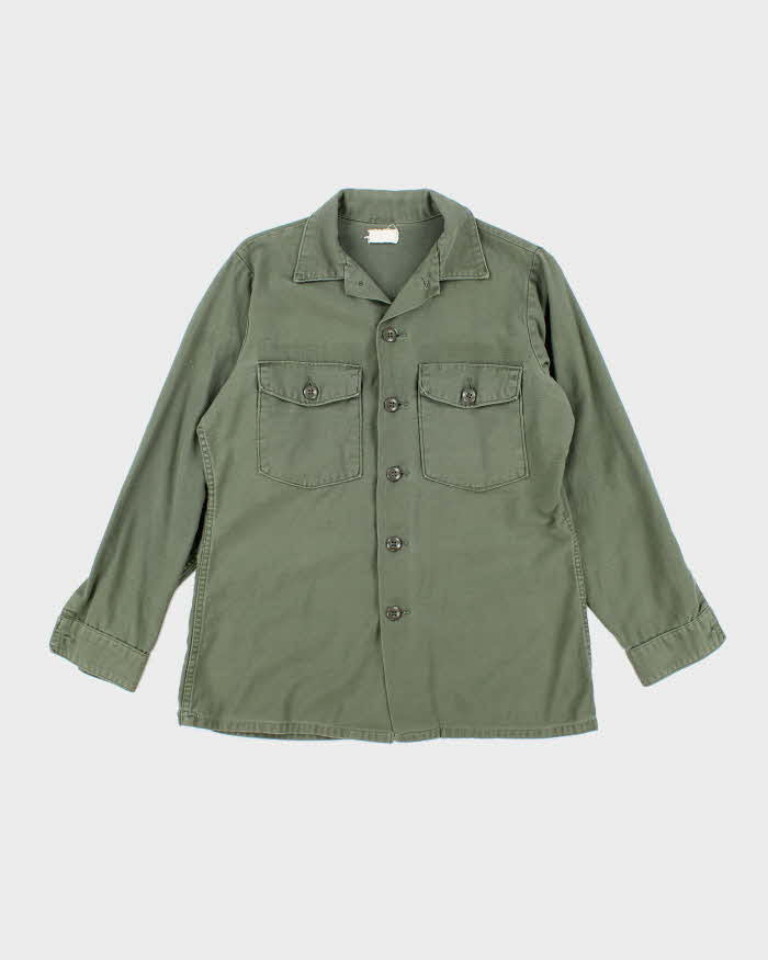60s Vintage US Army OG-107 Utility Shirt - Large