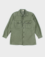 60s Vintage US Army OG-107 Utility Shirt - Large