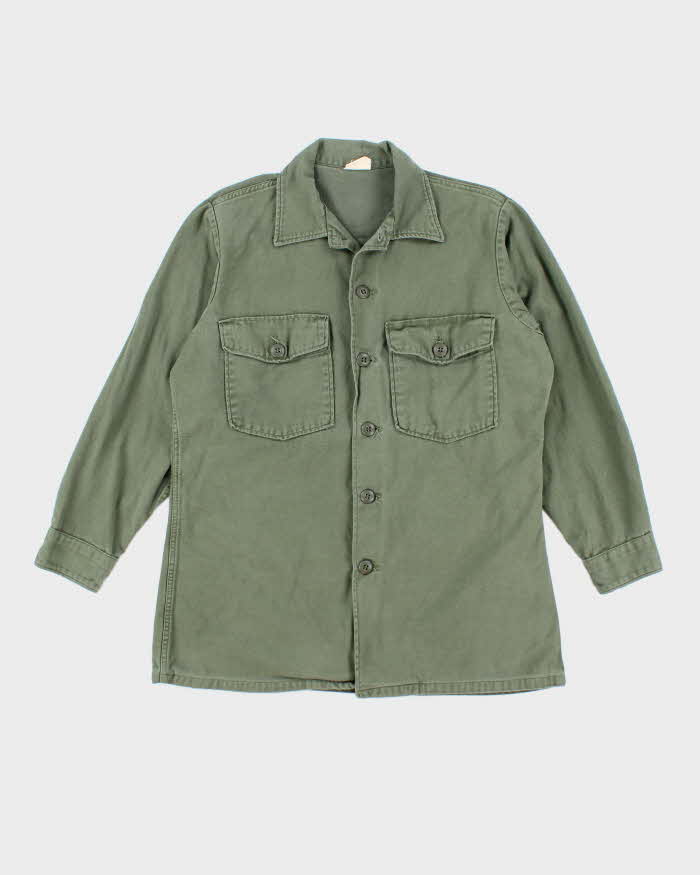 60s Vintage US Army OG-107 Utility Shirt - Large