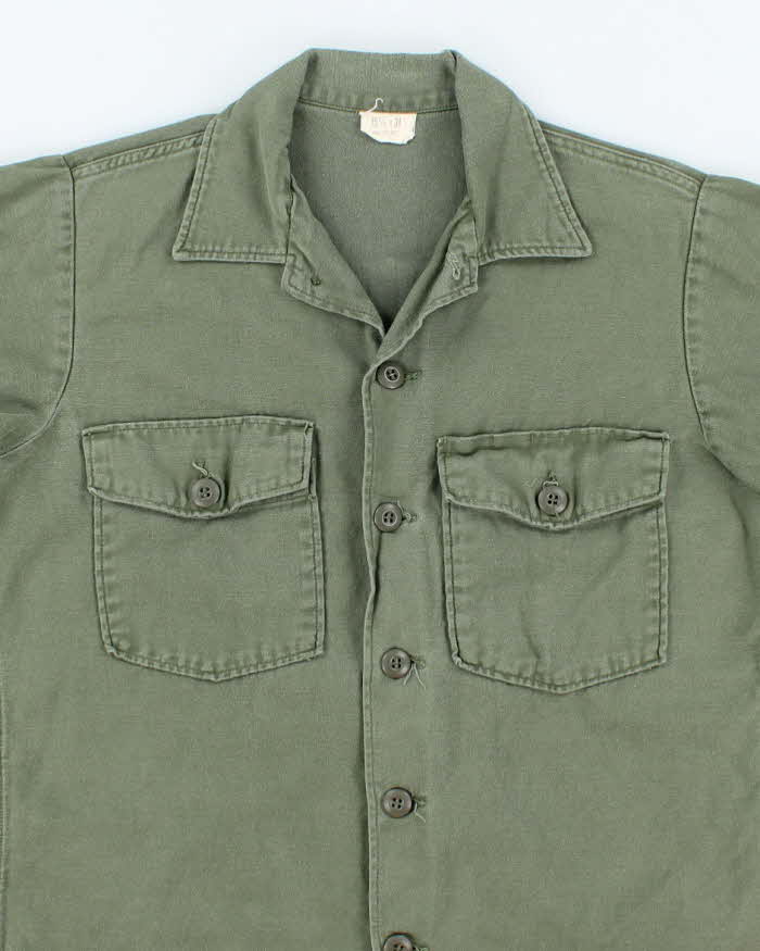 60s Vintage US Army OG-107 Utility Shirt - Large