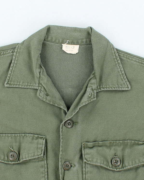 60s Vintage US Army OG-107 Utility Shirt - Large