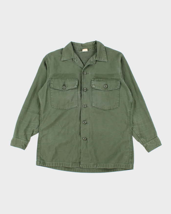 60s Vintage US Army OG-107 Utility Shirt - Large