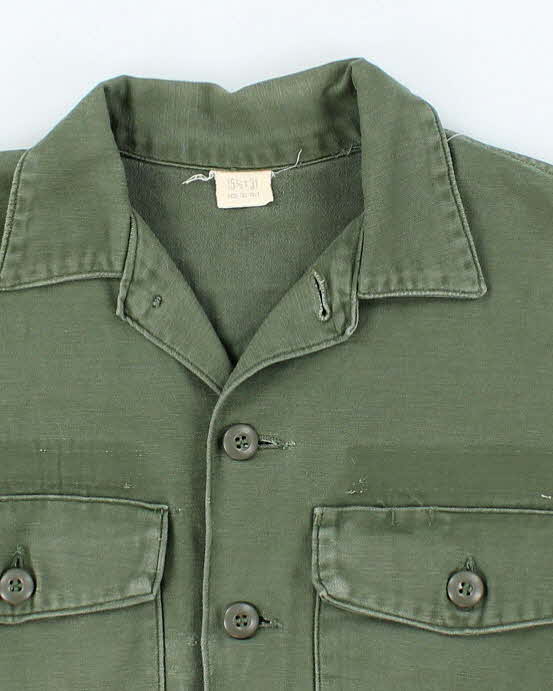 60s Vintage US Army OG-107 Utility Shirt - Large