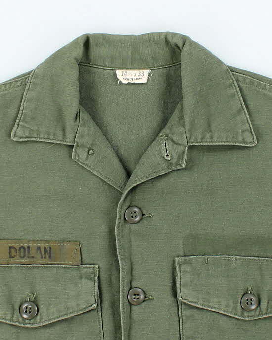 60s Vintage US Army OG-107 Utility Shirt - X-Large