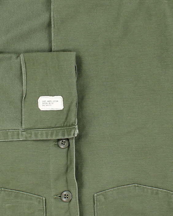 60s Vintage US Army OG-107 Utility Shirt - X-Large