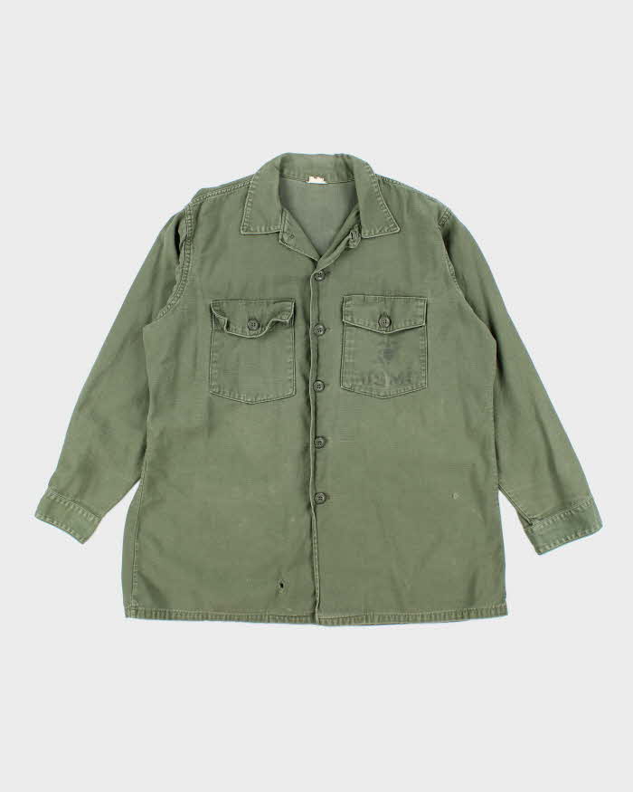 60s Vintage US Army OG-107 Utility Shirt - X-Large
