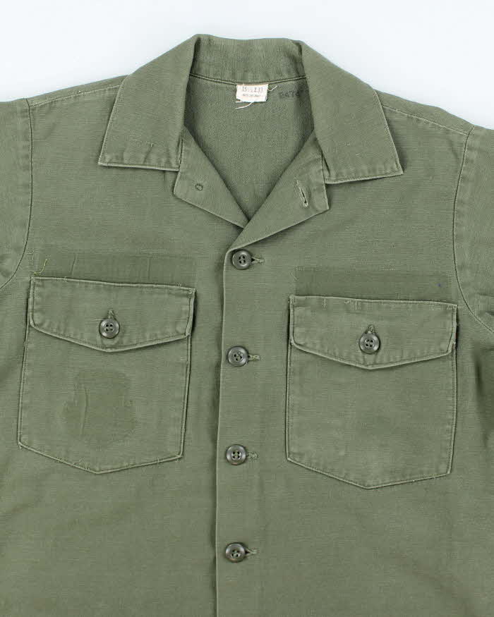 60s Vintage US Army OG-107 Utility Shirt - Large