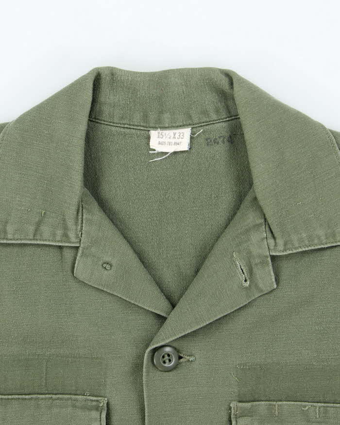 60s Vintage US Army OG-107 Utility Shirt - Large