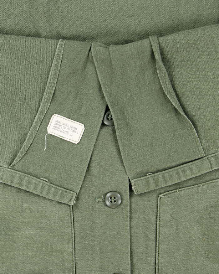 60s Vintage US Army OG-107 Utility Shirt - Large