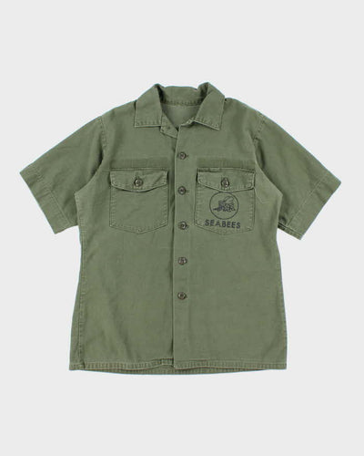 60s Vintage US Navy Seabees OG-107 Utility Shirt - X-Large