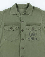 60s Vintage US Navy Seabees OG-107 Utility Shirt - X-Large
