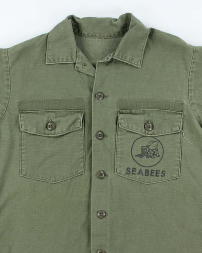 60s Vintage US Navy Seabees OG-107 Utility Shirt - X-Large
