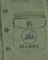 60s Vintage US Navy Seabees OG-107 Utility Shirt - X-Large