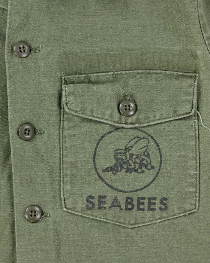 60s Vintage US Navy Seabees OG-107 Utility Shirt - X-Large