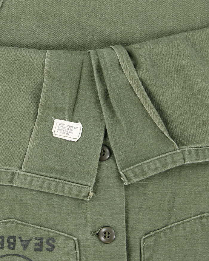 60s Vintage US Navy Seabees OG-107 Utility Shirt - X-Large