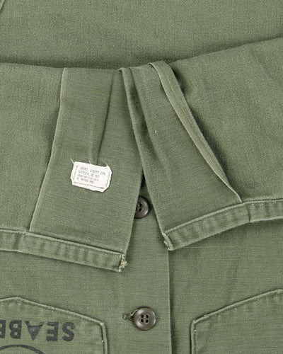 60s Vintage US Navy Seabees OG-107 Utility Shirt - X-Large