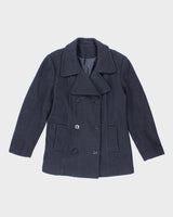 Vintage Women's US Navy Style Pea Coat - Medium
