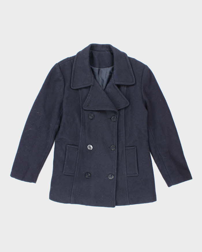 Vintage Women's US Navy Style Pea Coat - Large