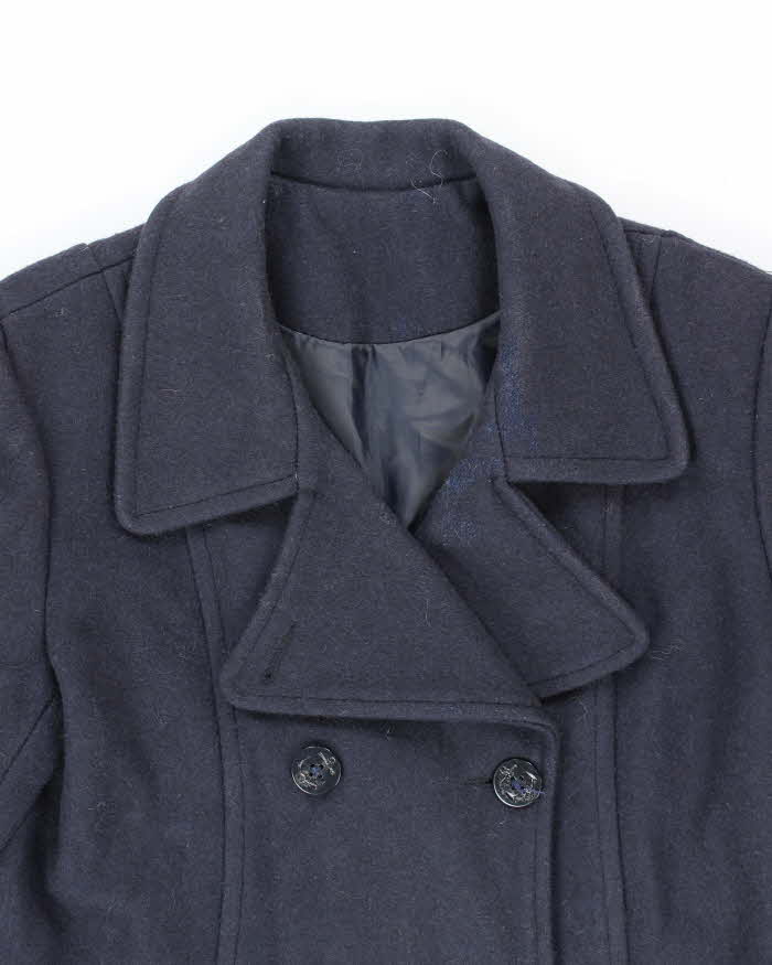 Vintage Women's US Navy Style Pea Coat - Large