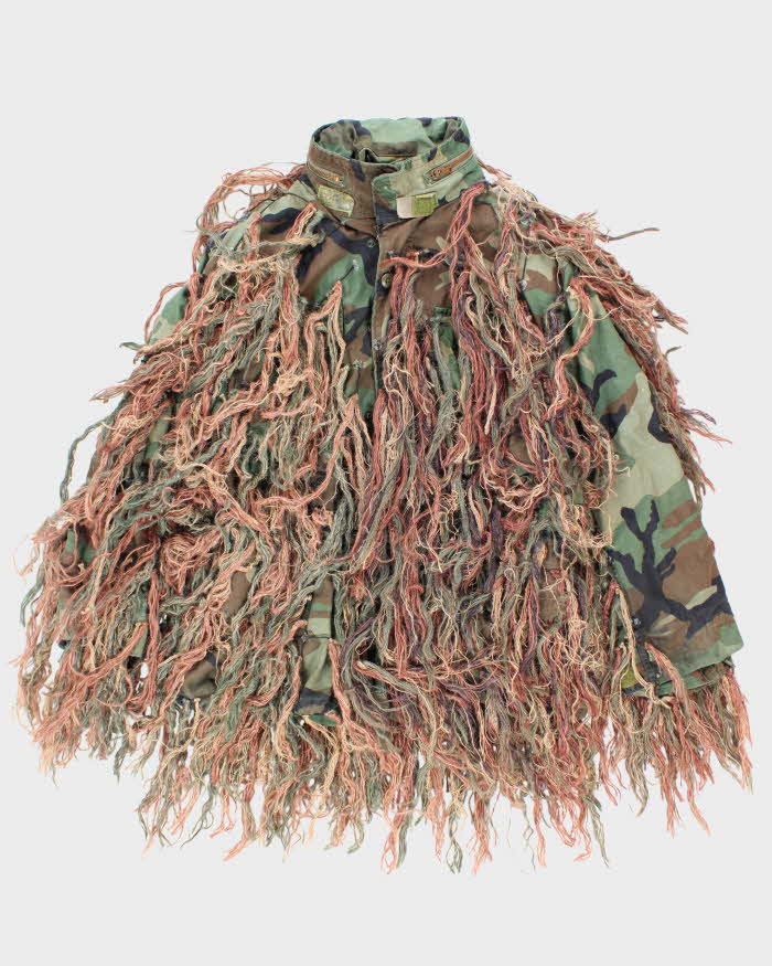 80s Vintage US Army Woodland M65 Ghillie Jacket - Medium