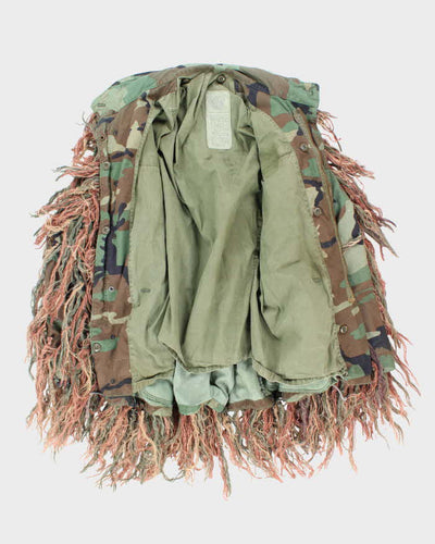 80s Vintage US Army Woodland M65 Ghillie Jacket - Medium