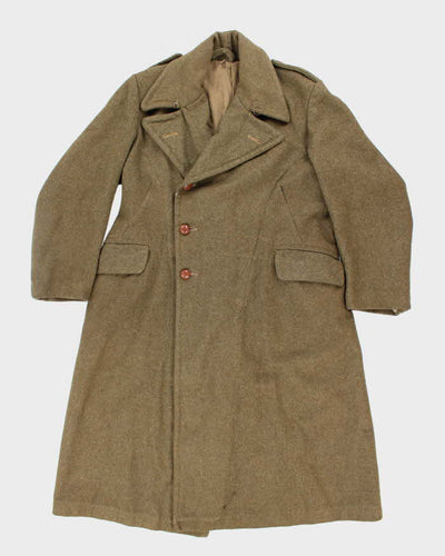 50s Vintage Military Heavy Wool Great Coat - X-Large