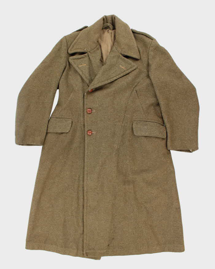 50s Vintage Military Heavy Wool Great Coat - X-Large