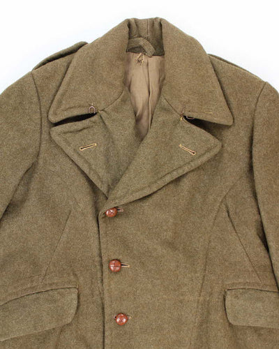 50s Vintage Military Heavy Wool Great Coat - X-Large