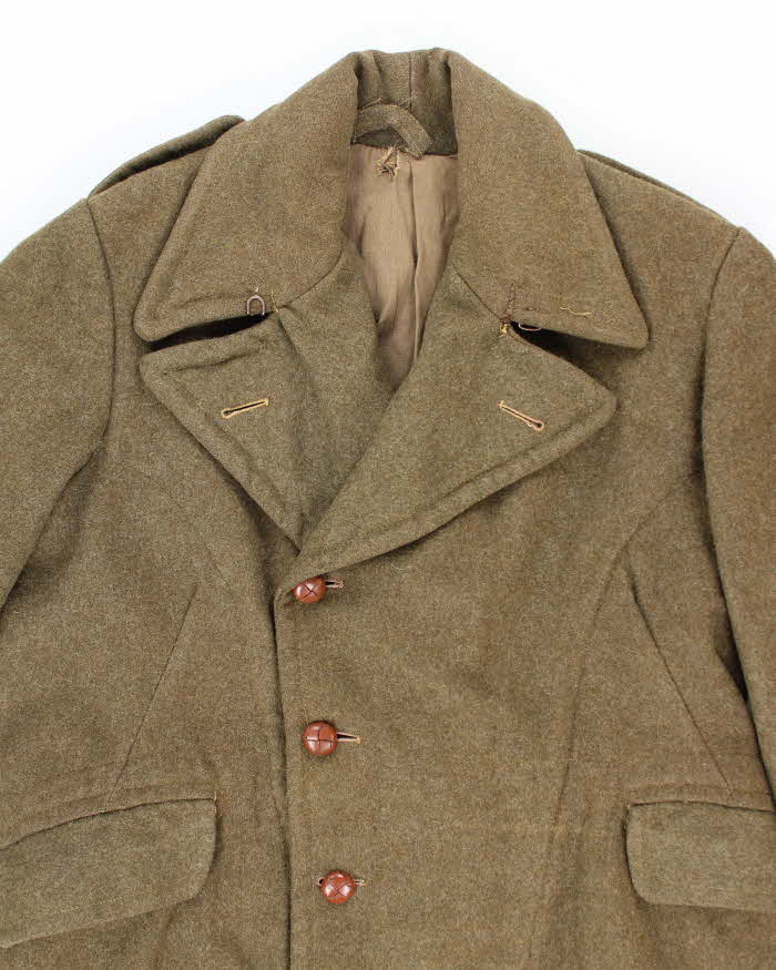 50s Vintage Military Heavy Wool Great Coat - X-Large