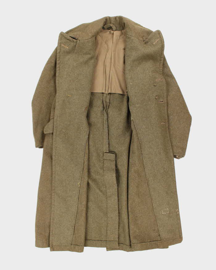 50s Vintage Military Heavy Wool Great Coat - X-Large