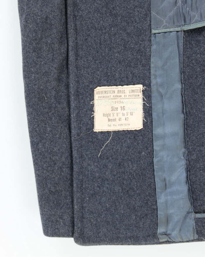 50s Vintage Canadian Air Force Heavy Wool Great Coat - Medium