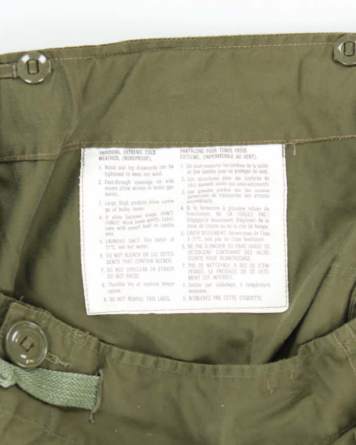 80s Vintage Canadian Army Cold Weather Trousers Shell - 41x30