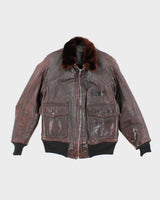 40s WWII Vintage US Navy M-422A Leather Flight Jacket - X-Small