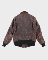 40s WWII Vintage US Navy M-422A Leather Flight Jacket - X-Small