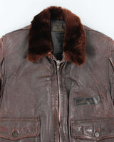 40s WWII Vintage US Navy M-422A Leather Flight Jacket - X-Small