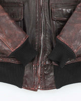 40s WWII Vintage US Navy M-422A Leather Flight Jacket - X-Small