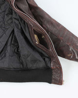 40s WWII Vintage US Navy M-422A Leather Flight Jacket - X-Small