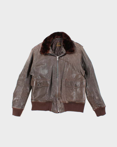 50s Vintage US Navy G-1 Leather Flight Jacket - X-Small