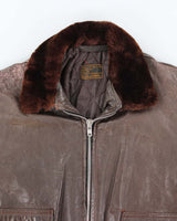 50s Vintage US Navy G-1 Leather Flight Jacket - X-Small