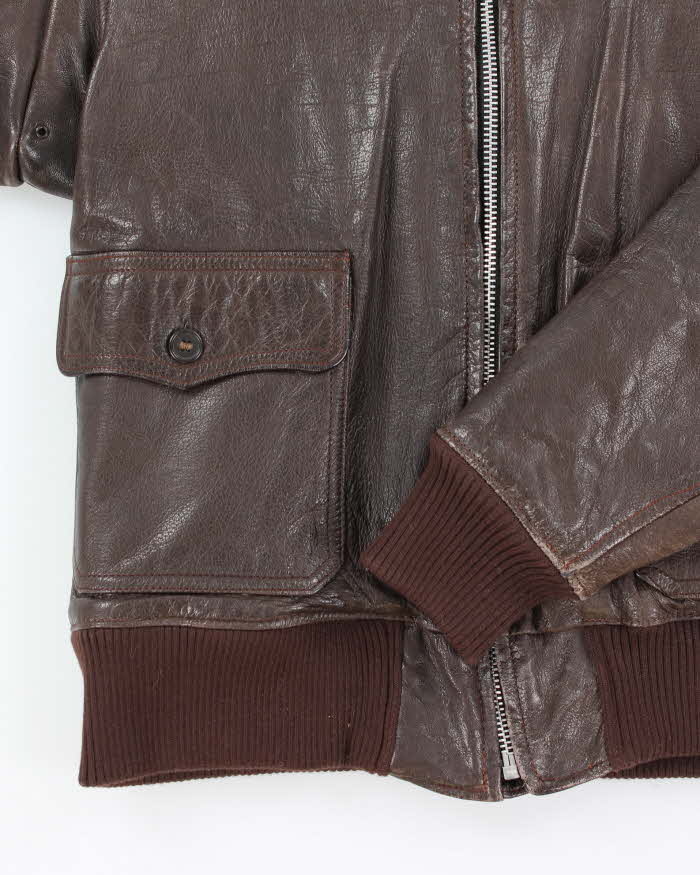 50s Vintage US Navy G-1 Leather Flight Jacket - X-Small