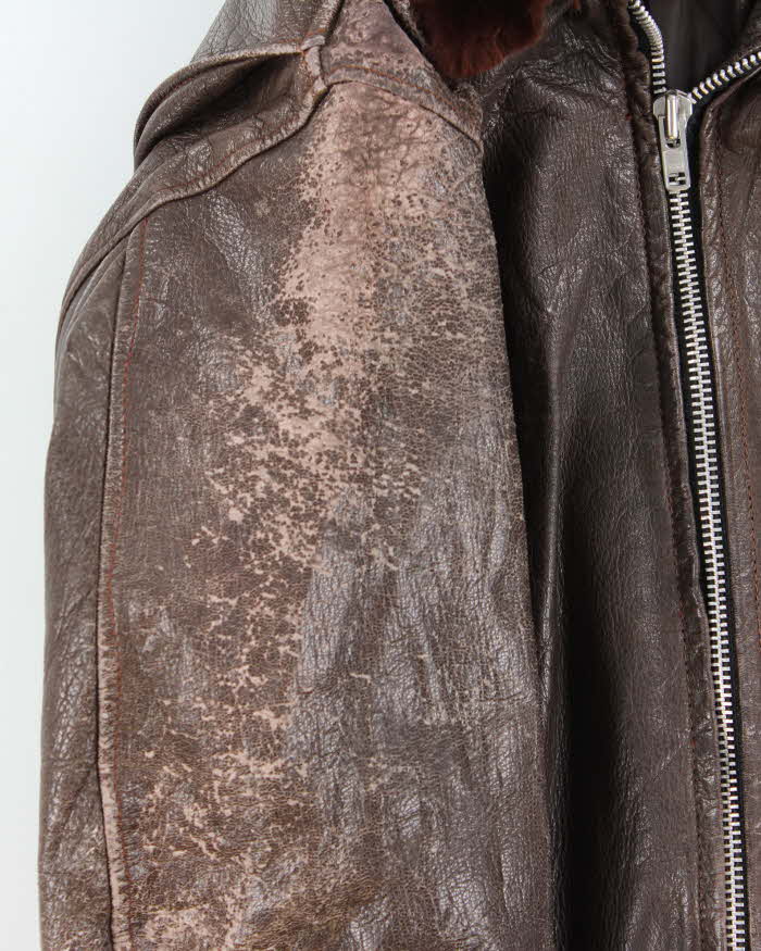 50s Vintage US Navy G-1 Leather Flight Jacket - X-Small